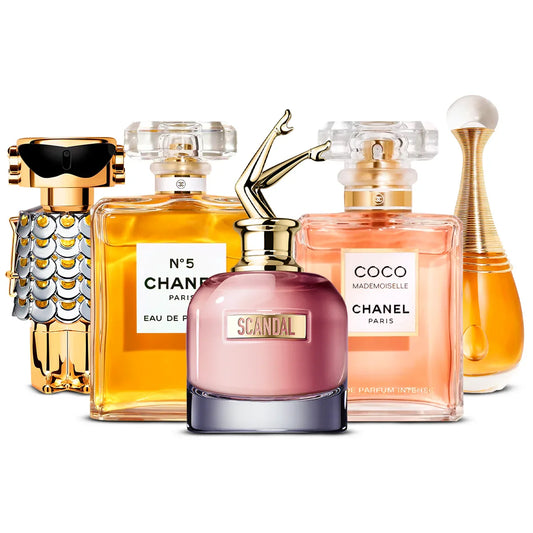 Zestaw 5 Perfum | Fame + Chanel N°5 + Scandal + Coco Mademoiselle + J'adore